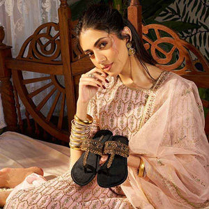 🌑 Midnight Elegance Trio - Manjhli Black, Raya Silver Clutch & Rajghungri Jhumkis - Save PKR 1,270